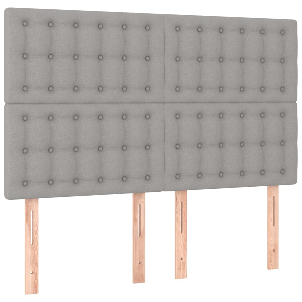 vidaXL Sommier à lattes de lit et matelas et LED Gris clair 140x200 cm