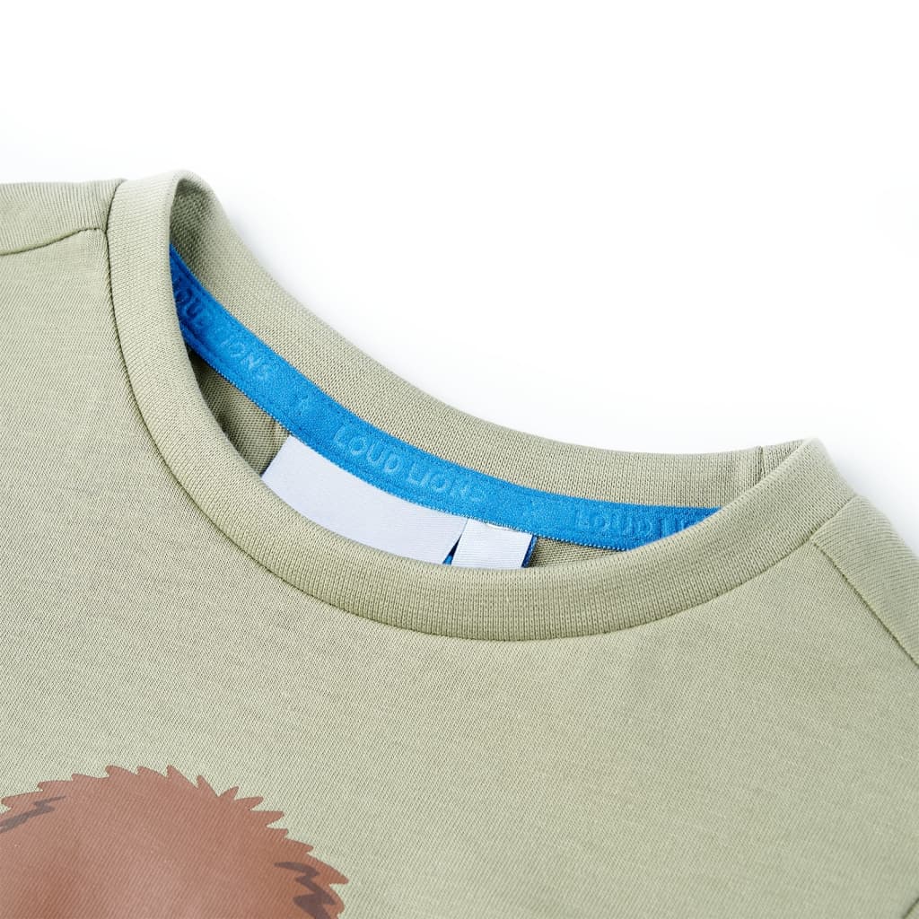 T-shirt pour enfants avec manches courtes kaki clair 104