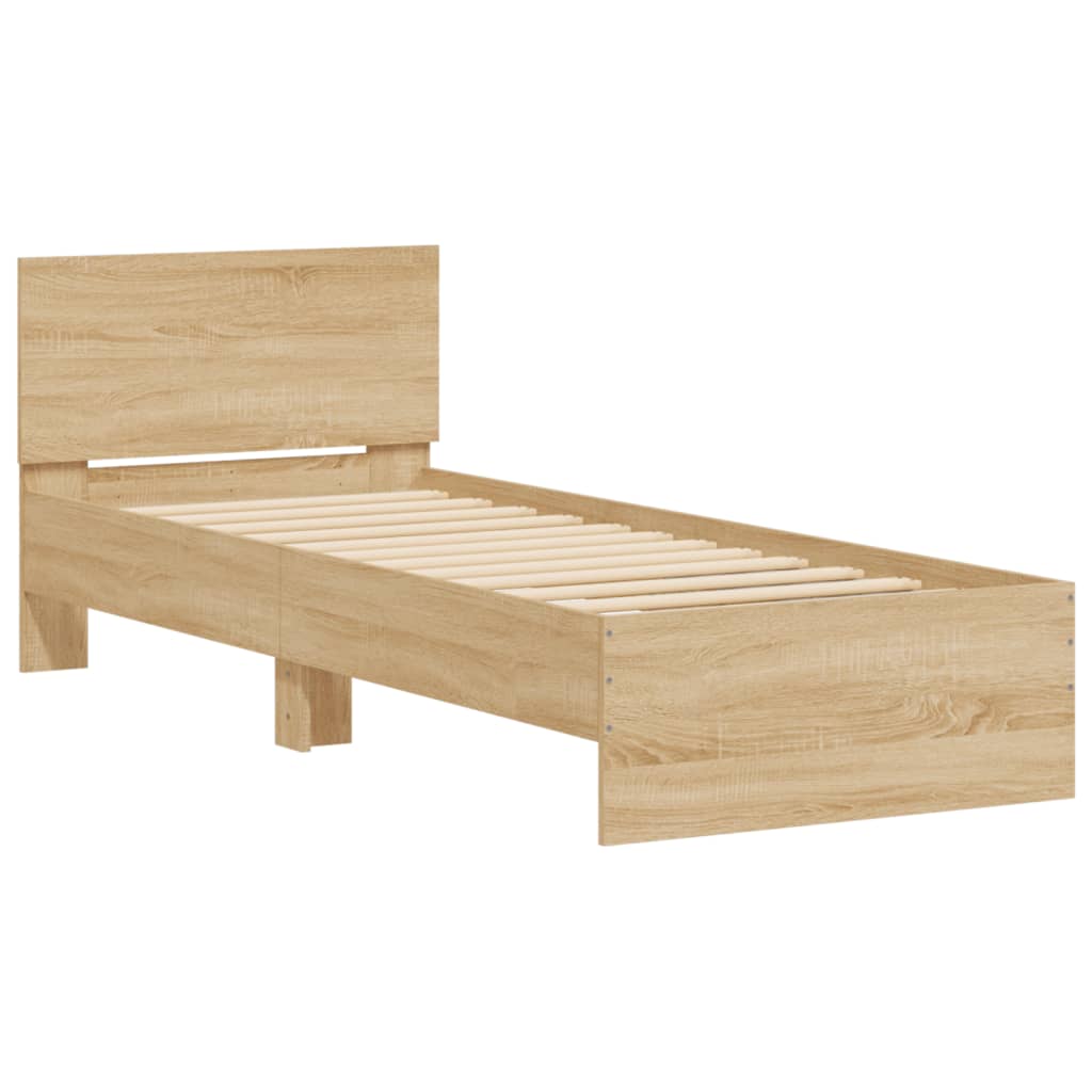 vidaXL Cadre de lit sans matelas avec tête de lit 90x200 cm