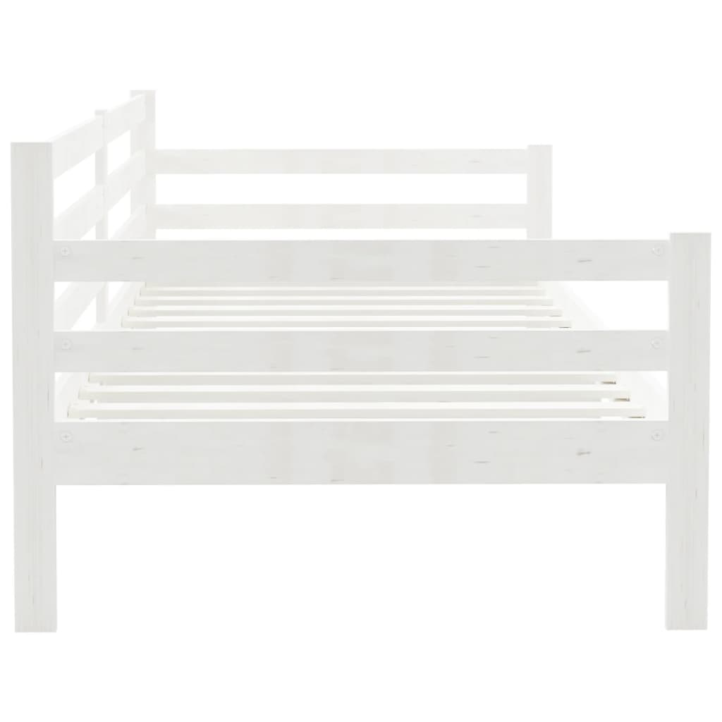 vidaXL Lit Blanc Bois de pin massif 90x200 cm