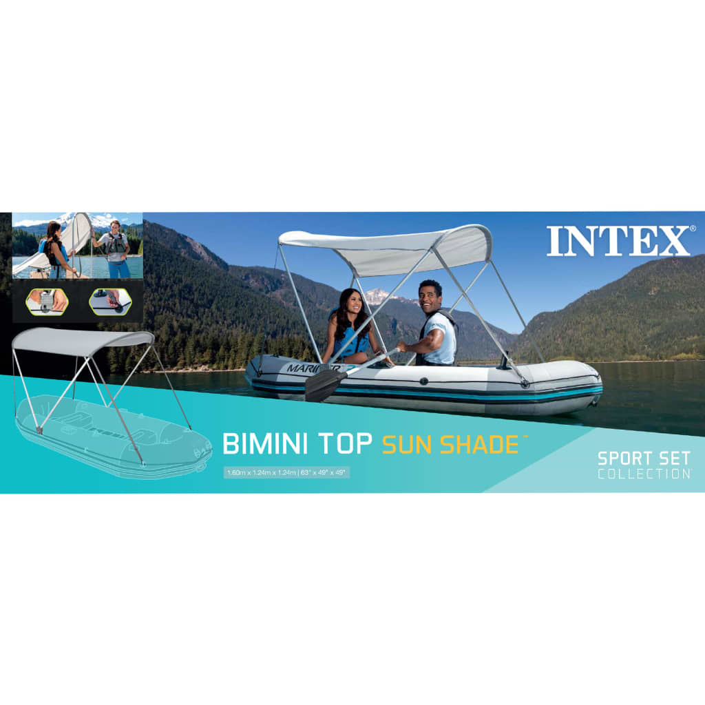 Intex Auvent de bateau gris 160x142 cm tissu oxford