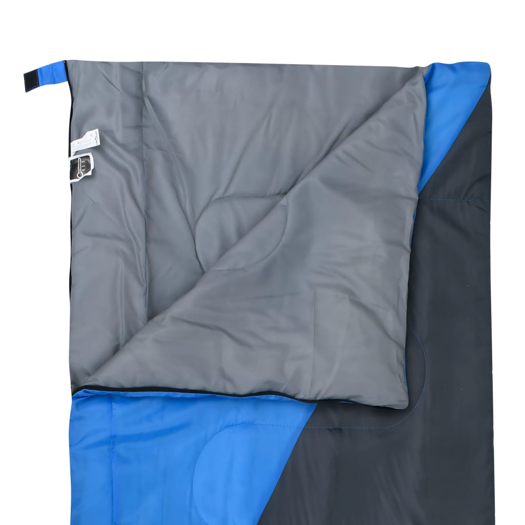 vidaXL Sacs de couchage type enveloppe 2 pcs Bleu 1 100 g 10°C