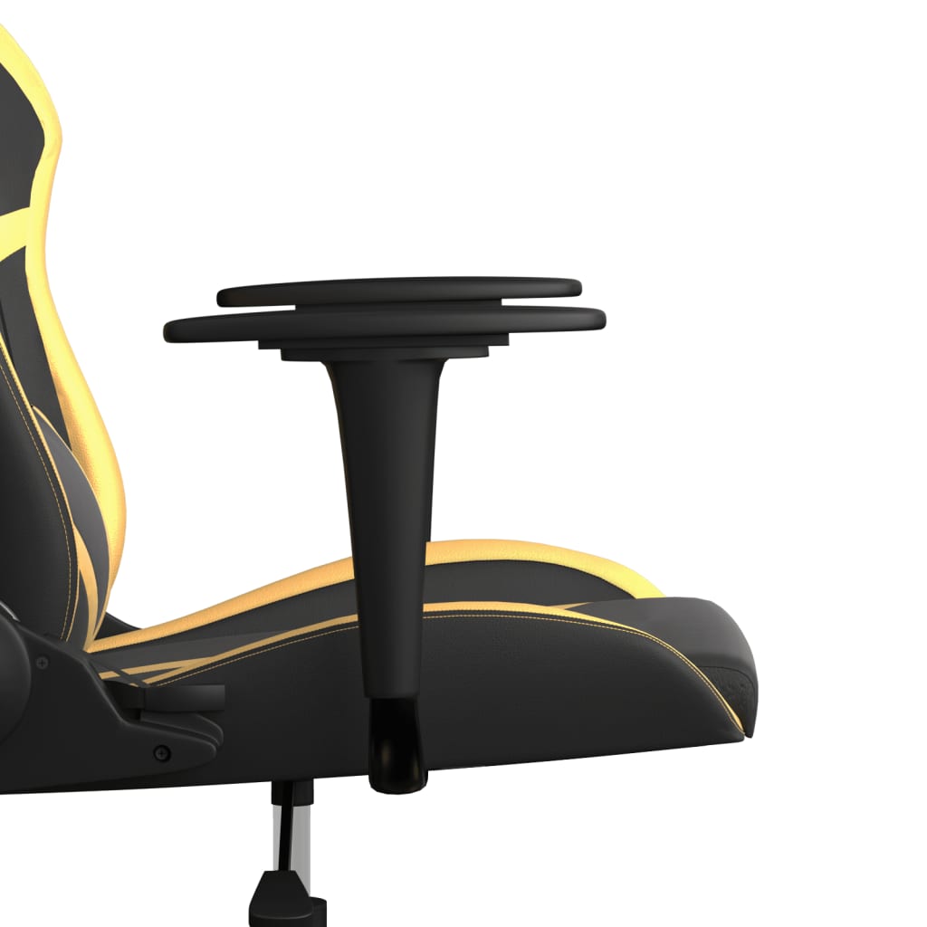 vidaXL Chaise de jeu de massage Noir et doré Similicuir