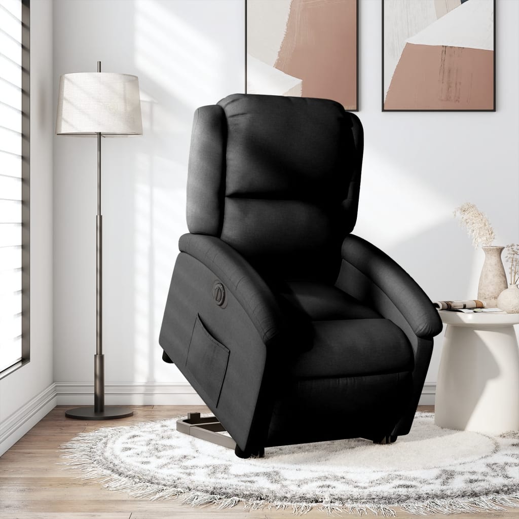 vidaXL Fauteuil inclinable électrique noir tissu