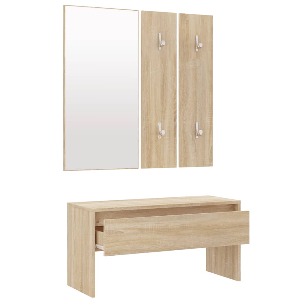 vidaXL Ensemble de meubles de couloir Chêne Sonoma Bois d'ingénierie