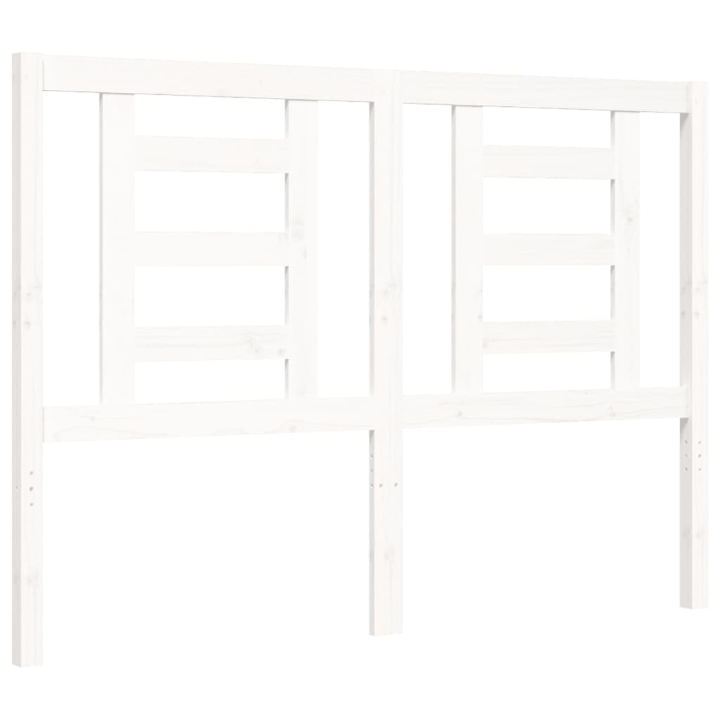 vidaXL Cadre de lit avec tête de lit blanc 140x190 cm bois massif