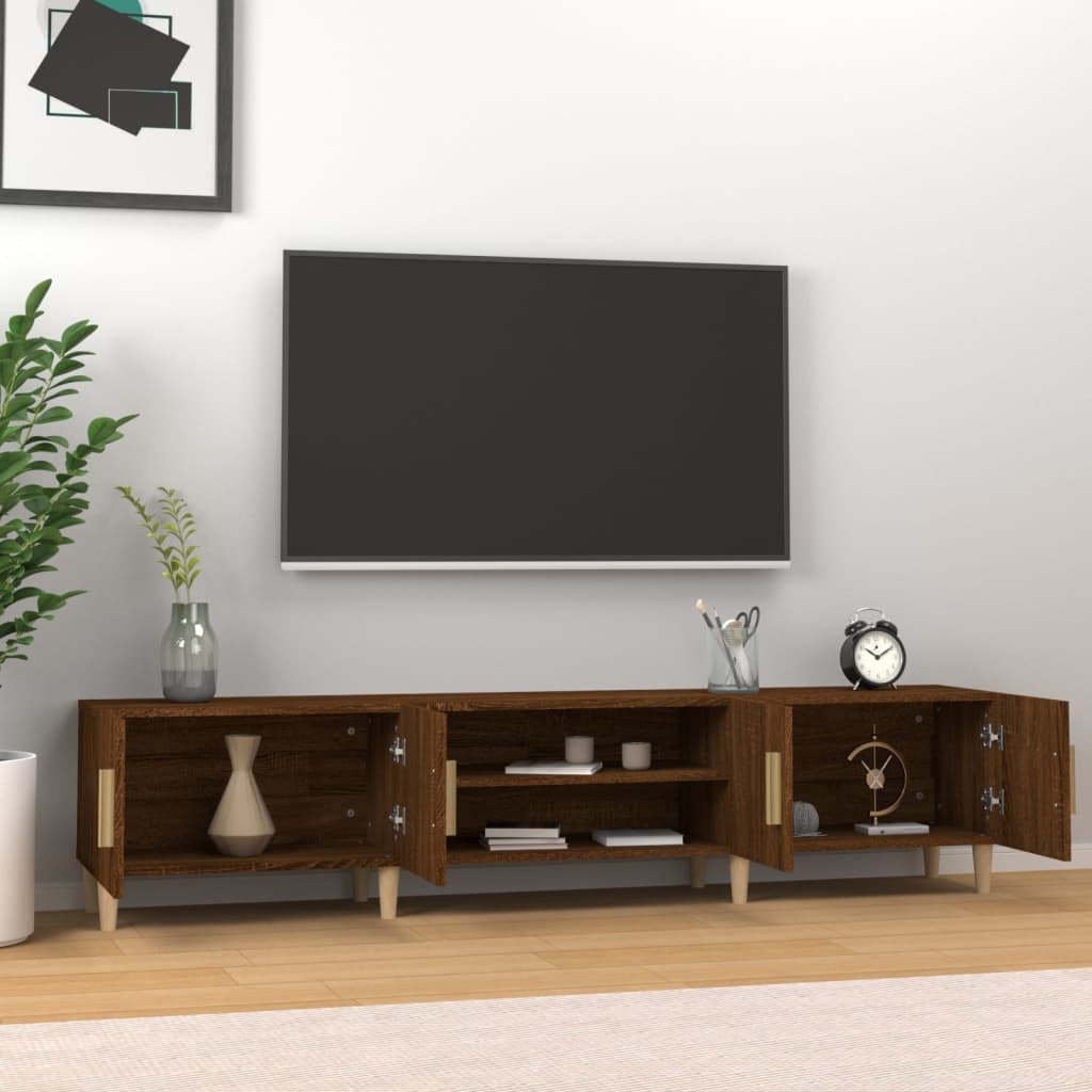 vidaXL Meuble TV chêne marron 180x31,5x40 cm bois d'ingénierie