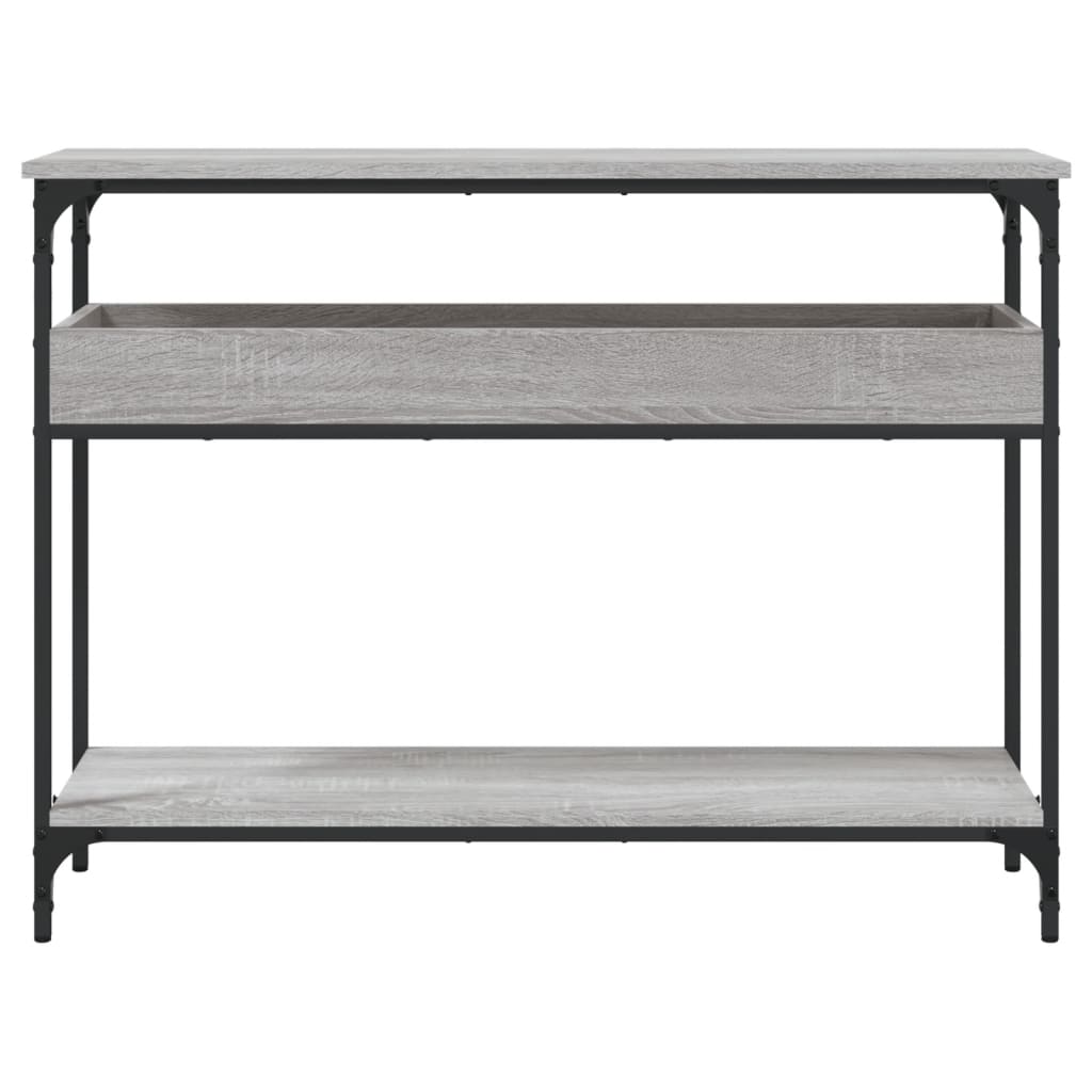 vidaXL Table console avec étagère sonoma gris 100x29x75 cm