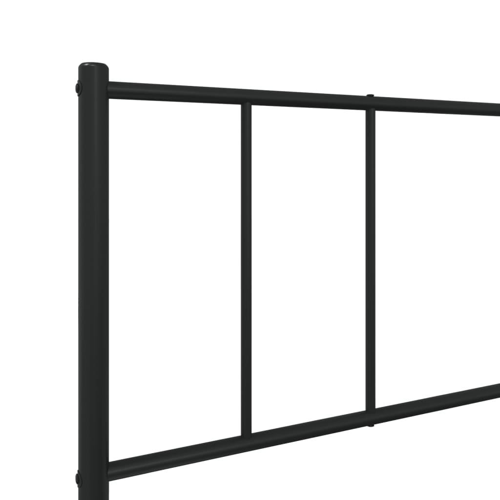 vidaXL Cadre de lit métal sans matelas avec tête de lit noir 107x203cm