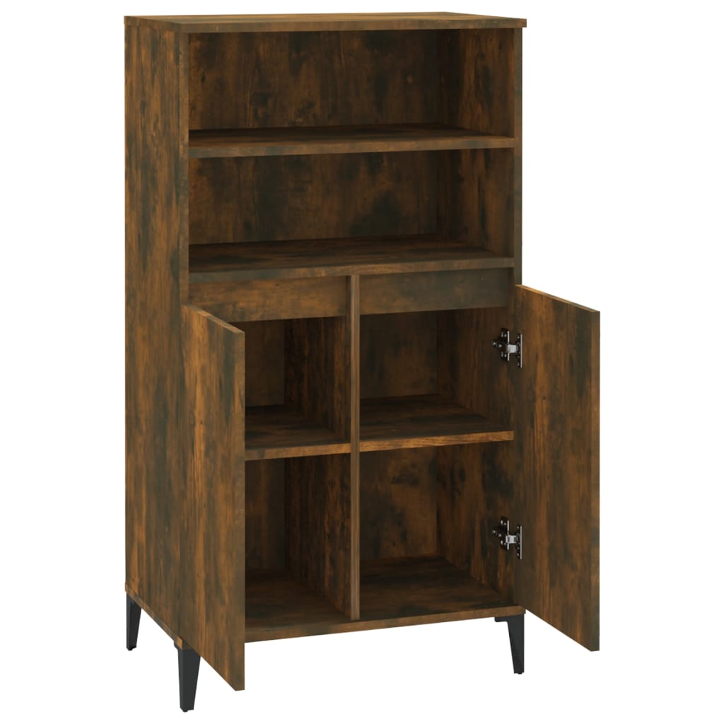 vidaXL Buffet haut Chêne fumé 60x36x110 cm Bois d'ingénierie