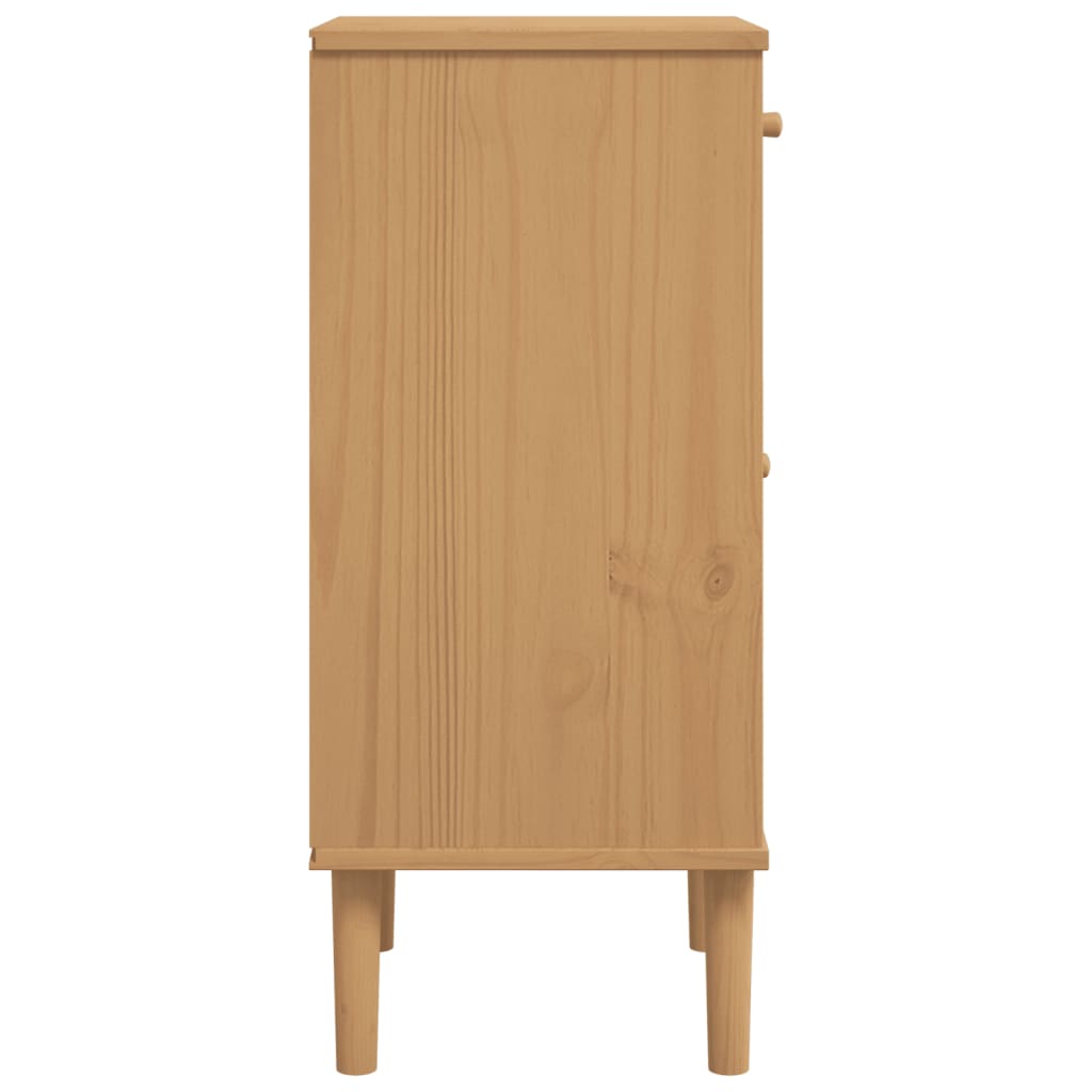 vidaXL Table de chevet SENJA aspect de rotin marron bois de pin massif