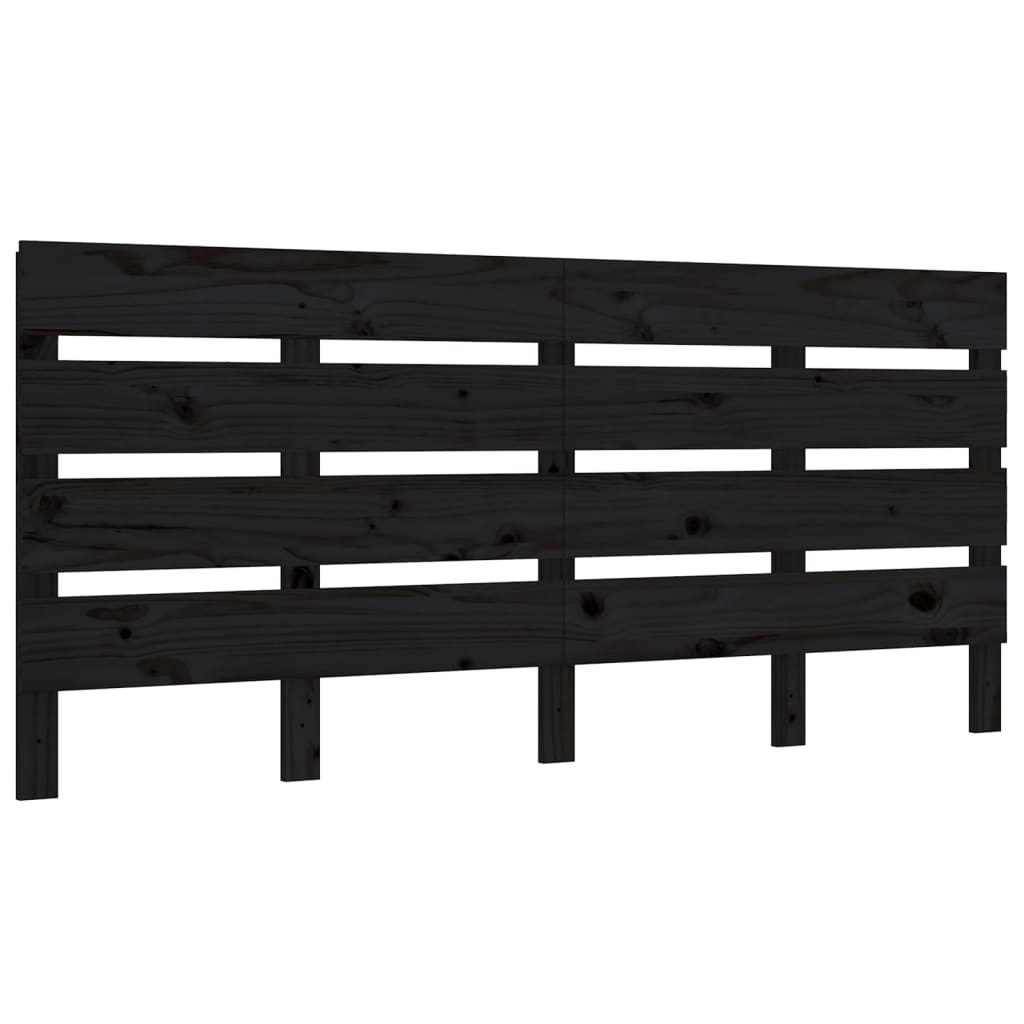 vidaXL Tête de lit Noir 200x3x80 cm Bois massif de pin