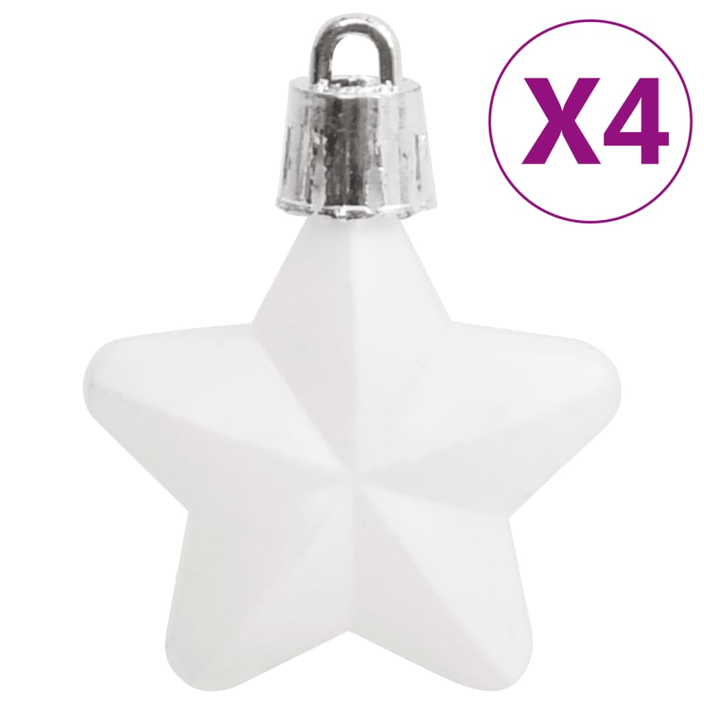 vidaXL Ensemble de boules de Noël 111 pièces blanc et gris polystyrène