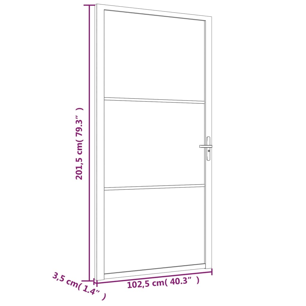 vidaXL Porte intérieure 102,5x201,5 cm Blanc Verre mat et aluminium