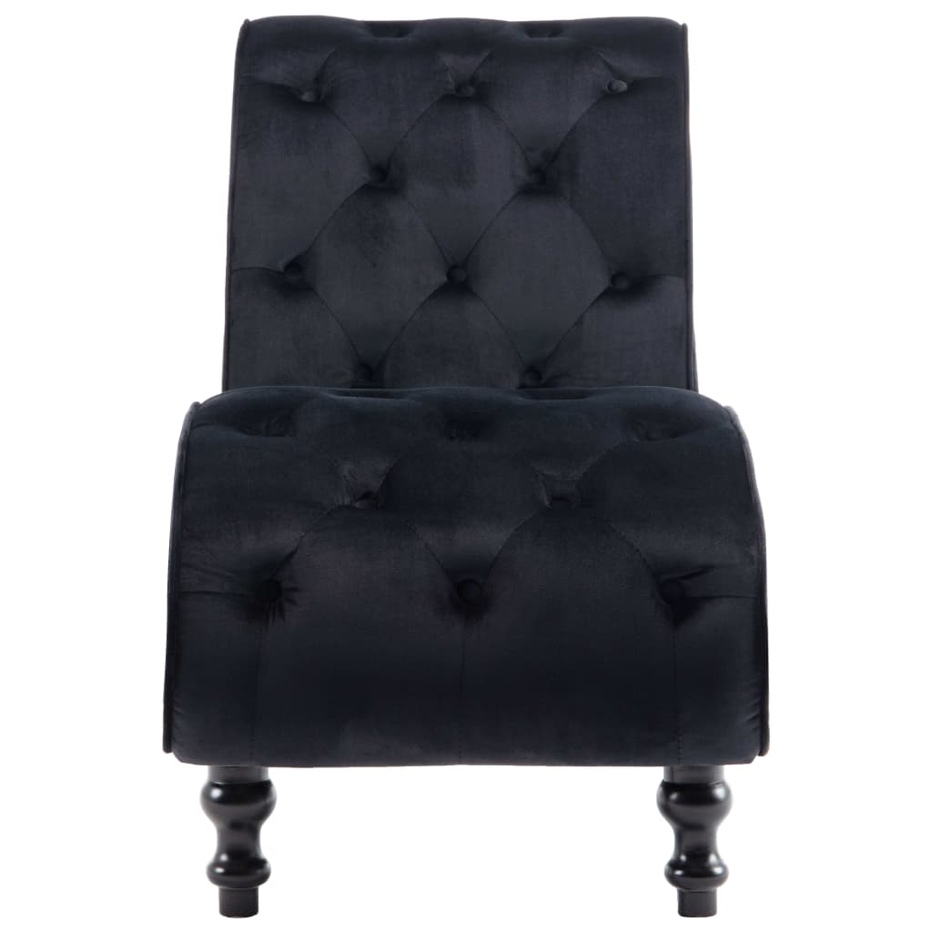 vidaXL Chaise longue Noir Velours