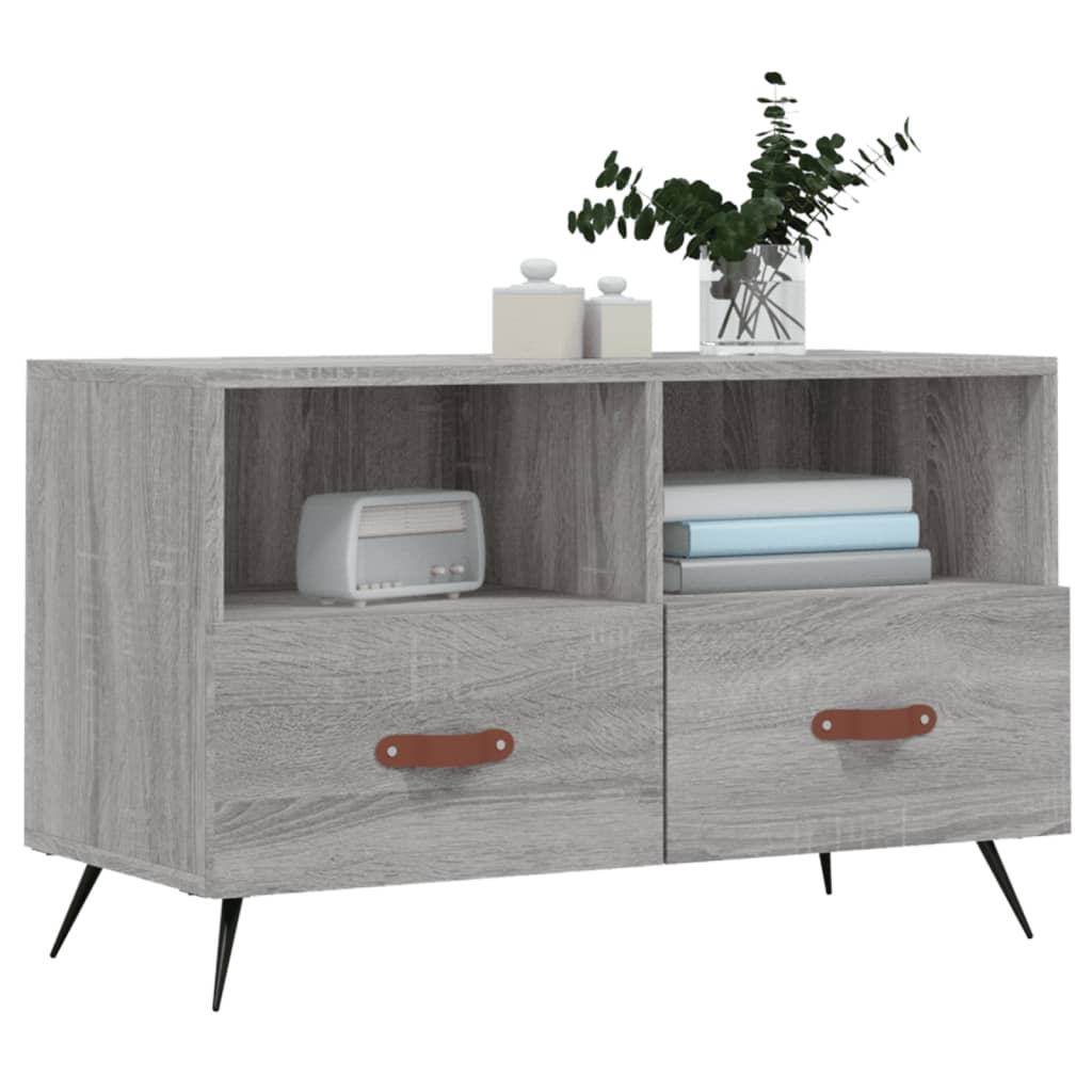 vidaXL Meuble TV Sonoma gris 80x36x50 cm Bois d'ingénierie