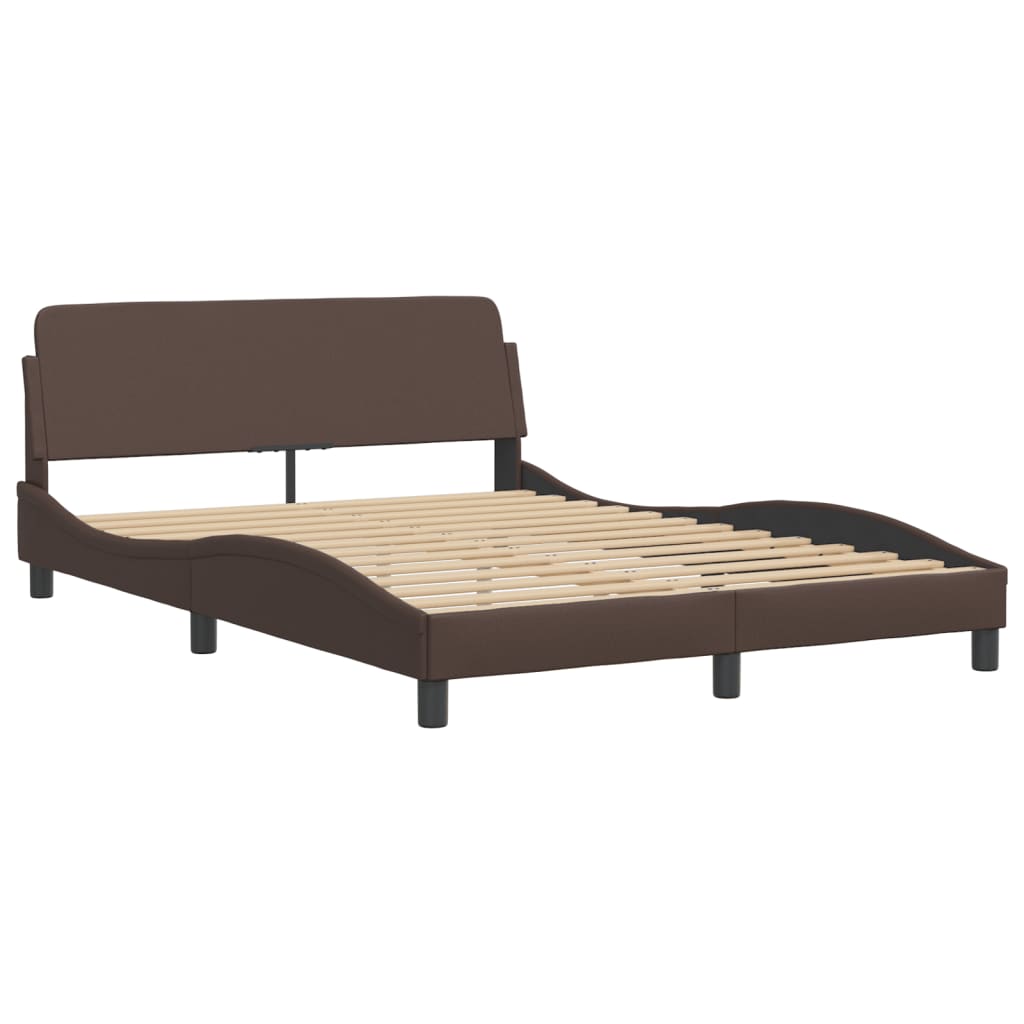 vidaXL Lit avec matelas marron 140x200 cm similicuir