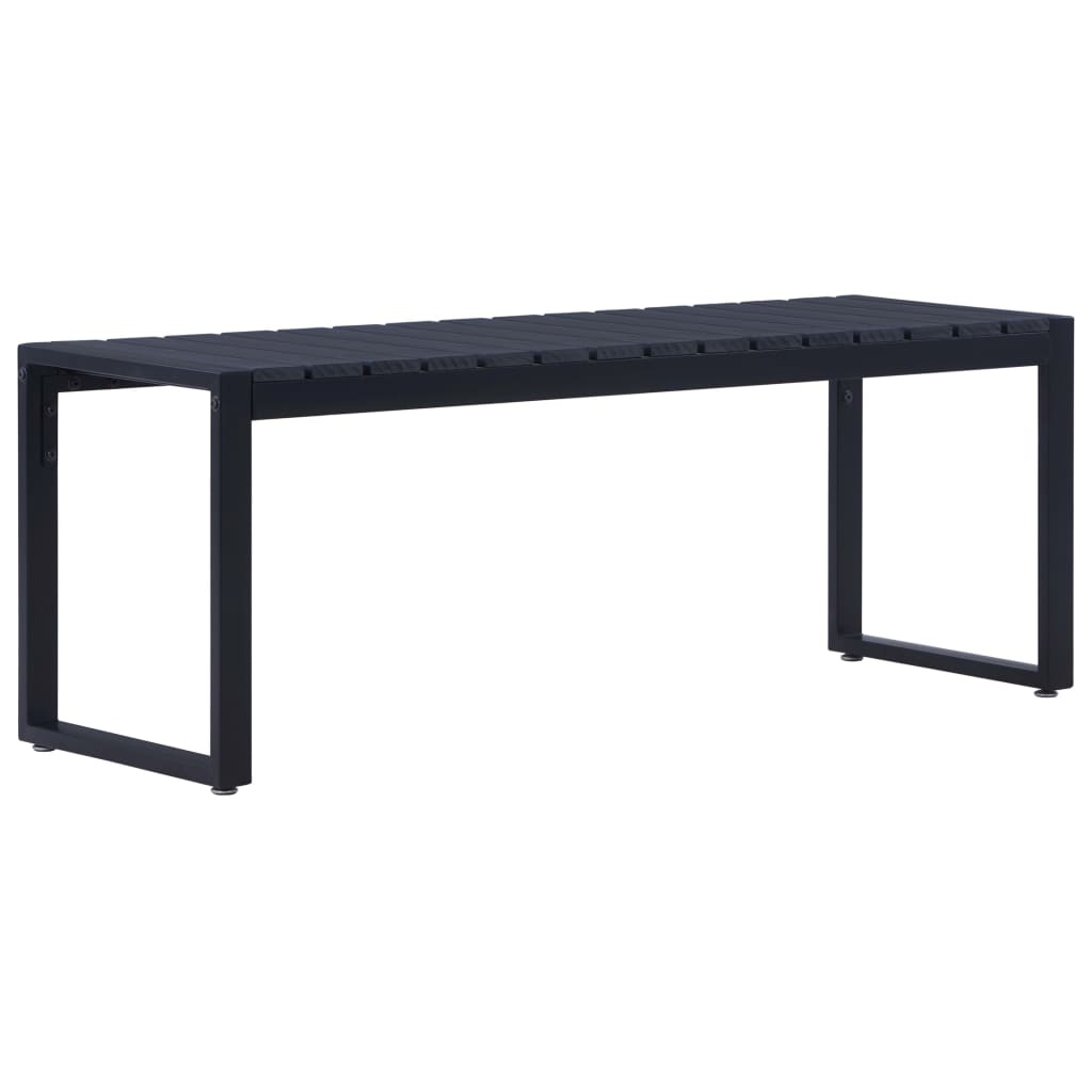 vidaXL Banc de jardin 120,5 cm Panneau PS Noir