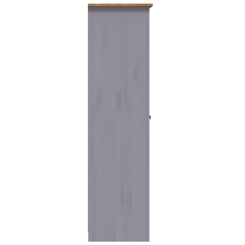 vidaXL Garde-robe 3 portes Gris 118x50x171,5 cm Pin Assortiment Panama
