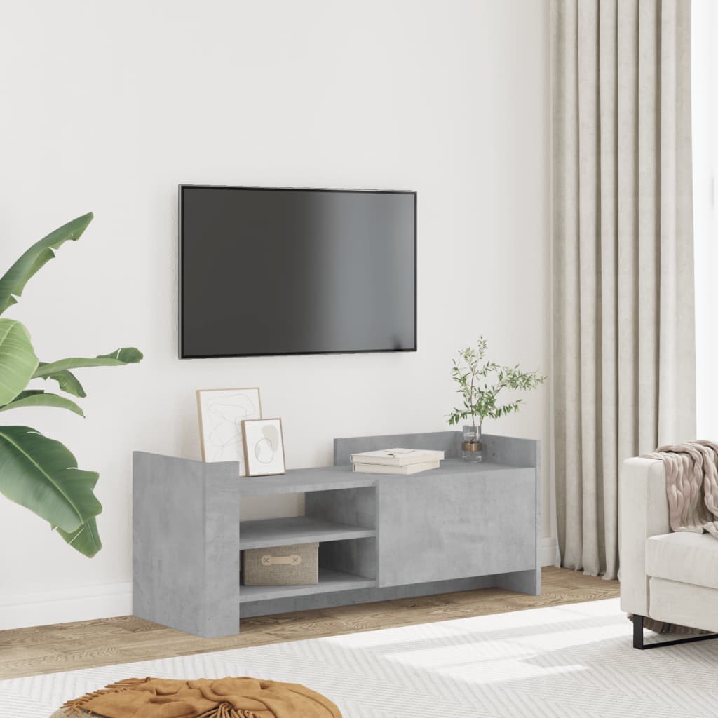 vidaXL Meuble TV Gris béton 100x35x40 cm Bois d'ingénierie