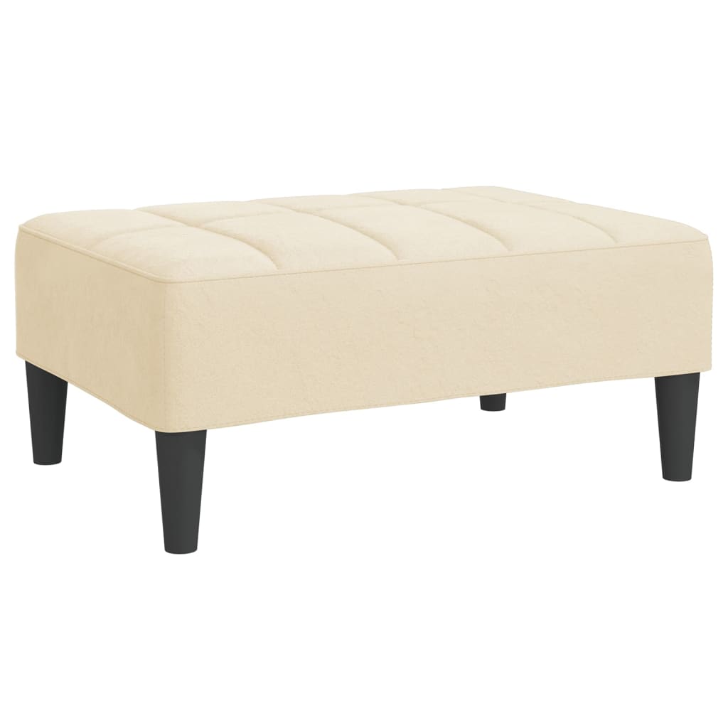 vidaXL Repose-pied Crème 78x56x32 cm Velours