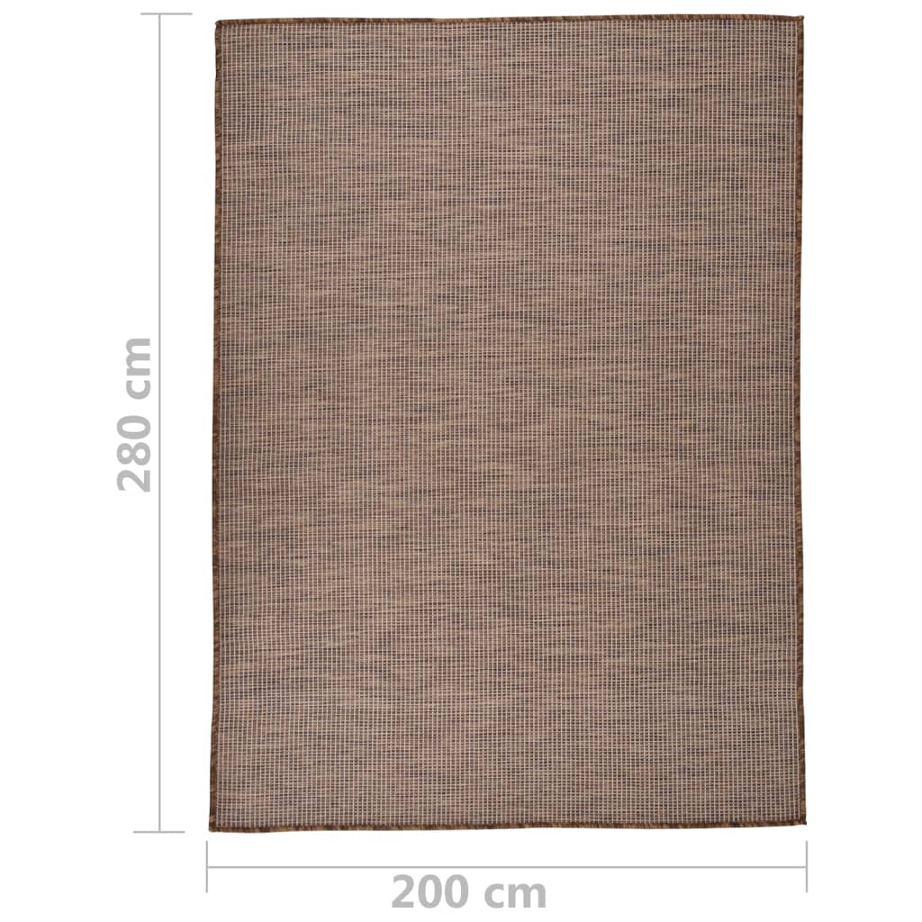 vidaXL Tapis à tissage plat d'extérieur 200x280 cm Marron