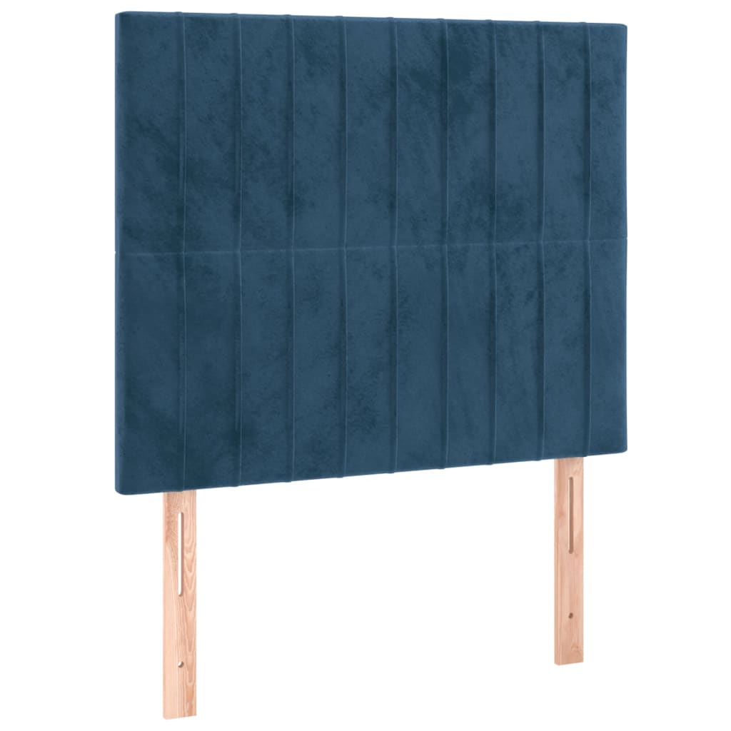 vidaXL Sommier à lattes de lit avec matelas Bleu foncé 90x200 cm