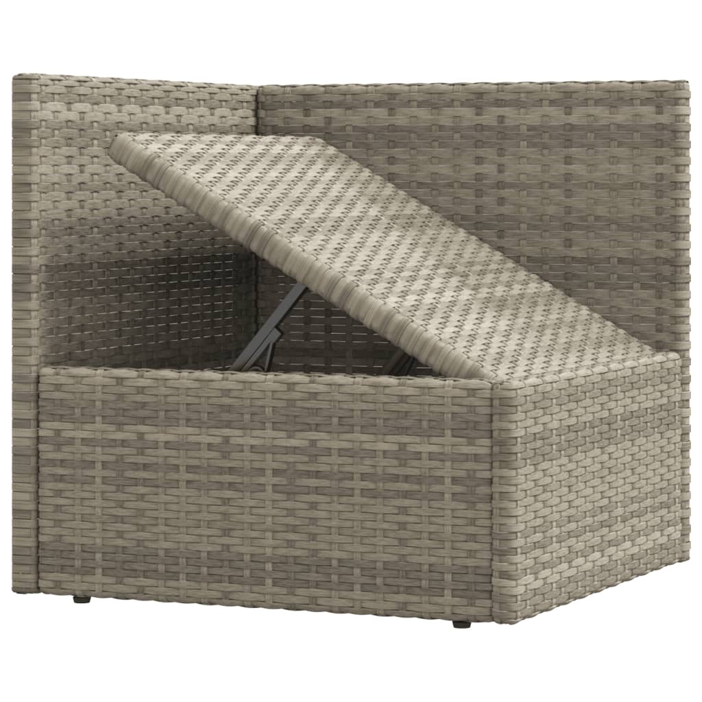 vidaXL Salon de jardin 4 pcs avec coussins Gris Résine tressée