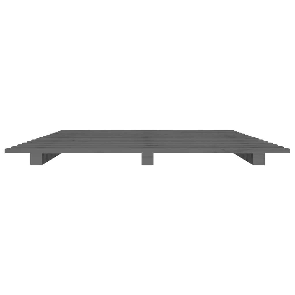 vidaXL Cadre de lit sans matelas gris 90x200 cm bois de pin massif