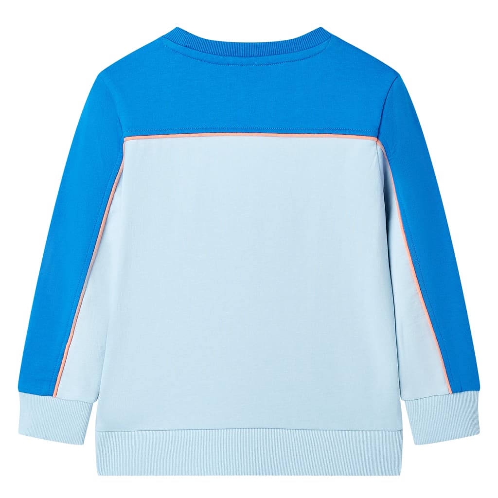 Sweatshirt pour enfants bleu vif et bleu clair 116