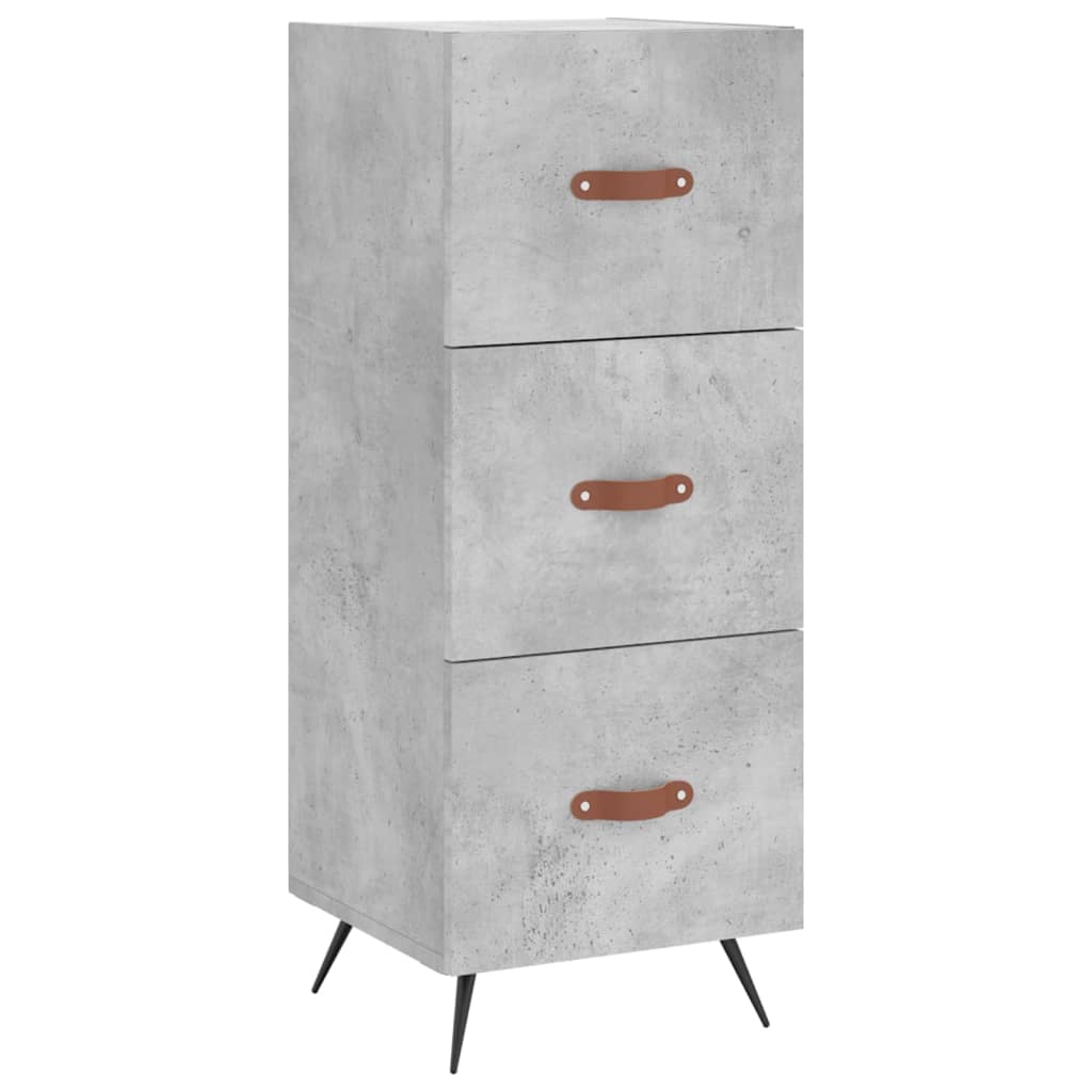 vidaXL Buffet Gris béton 34,5x34x90 cm Bois d'ingénierie