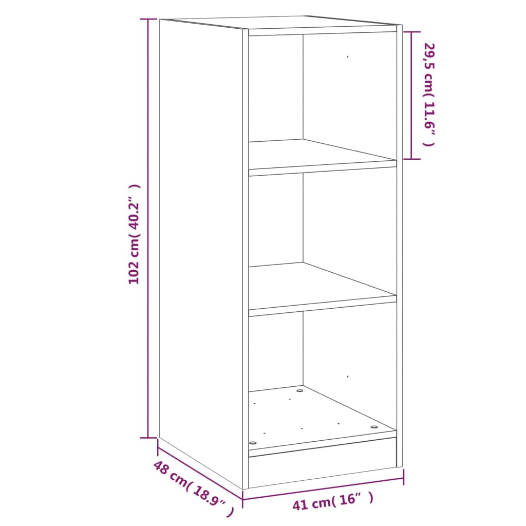 vidaXL Garde-robe chêne marron 48x41x102 cm bois d'ingénierie