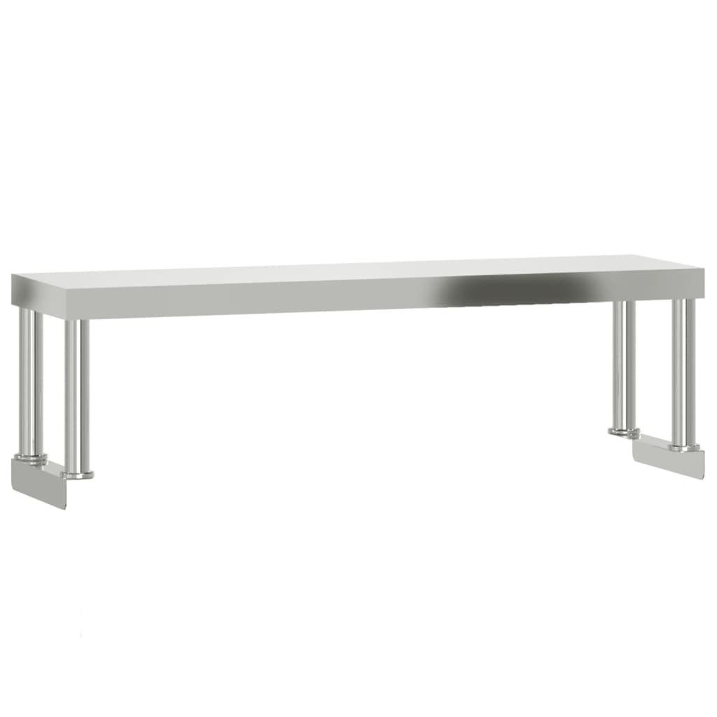 vidaXL Table de travail de cuisine avec étagère 110x55x120 cm inox