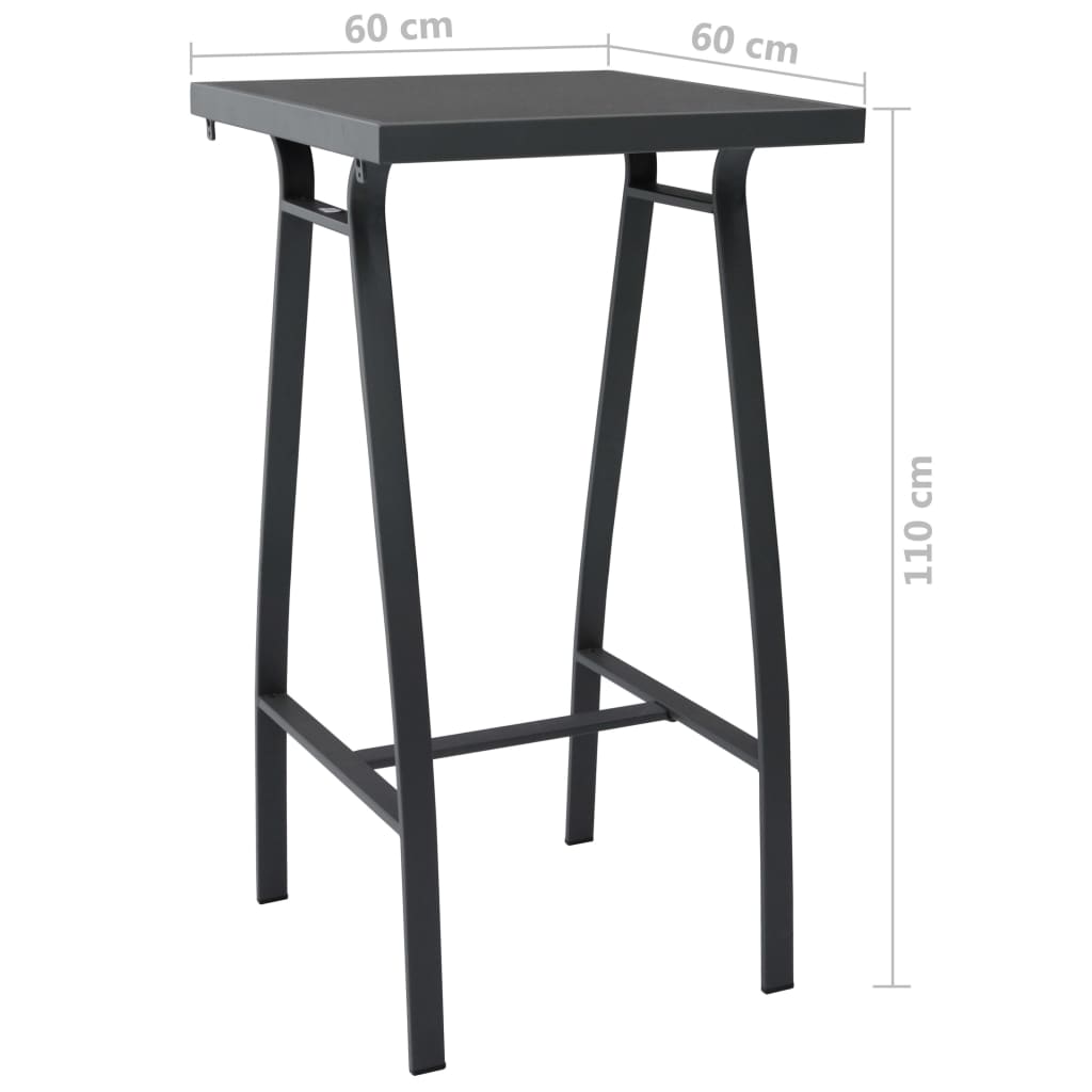 vidaXL Ensemble de bar de jardin 5 pcs Noir et gris