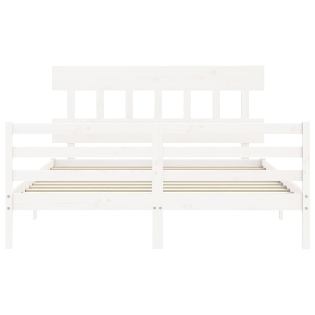 vidaXL Cadre de lit sans matelas blanc 160x200 cm bois massif