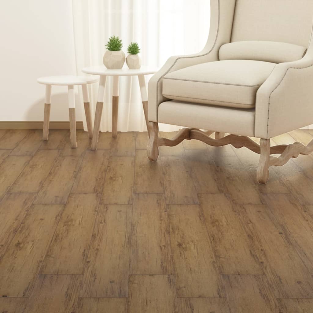 vidaXL Dalle de plancher PVC autoadhésif 5,02 m² 2 mm marron noyer