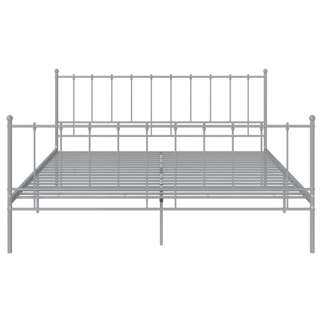 vidaXL Cadre de lit sans matelas gris métal 180x200 cm