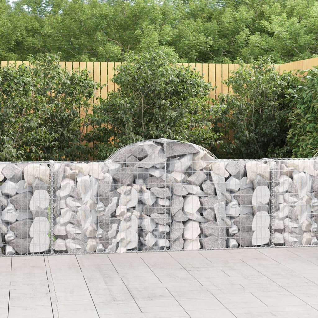 vidaXL Paniers à gabions arqués 10 pcs 200x30x80/100 cm Fer galvanisé