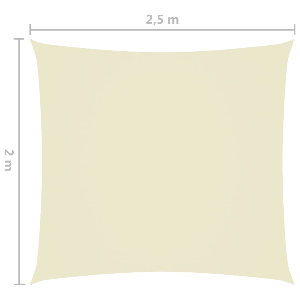 vidaXL Voile de parasol Tissu Oxford rectangulaire 2x2,5 m Crème
