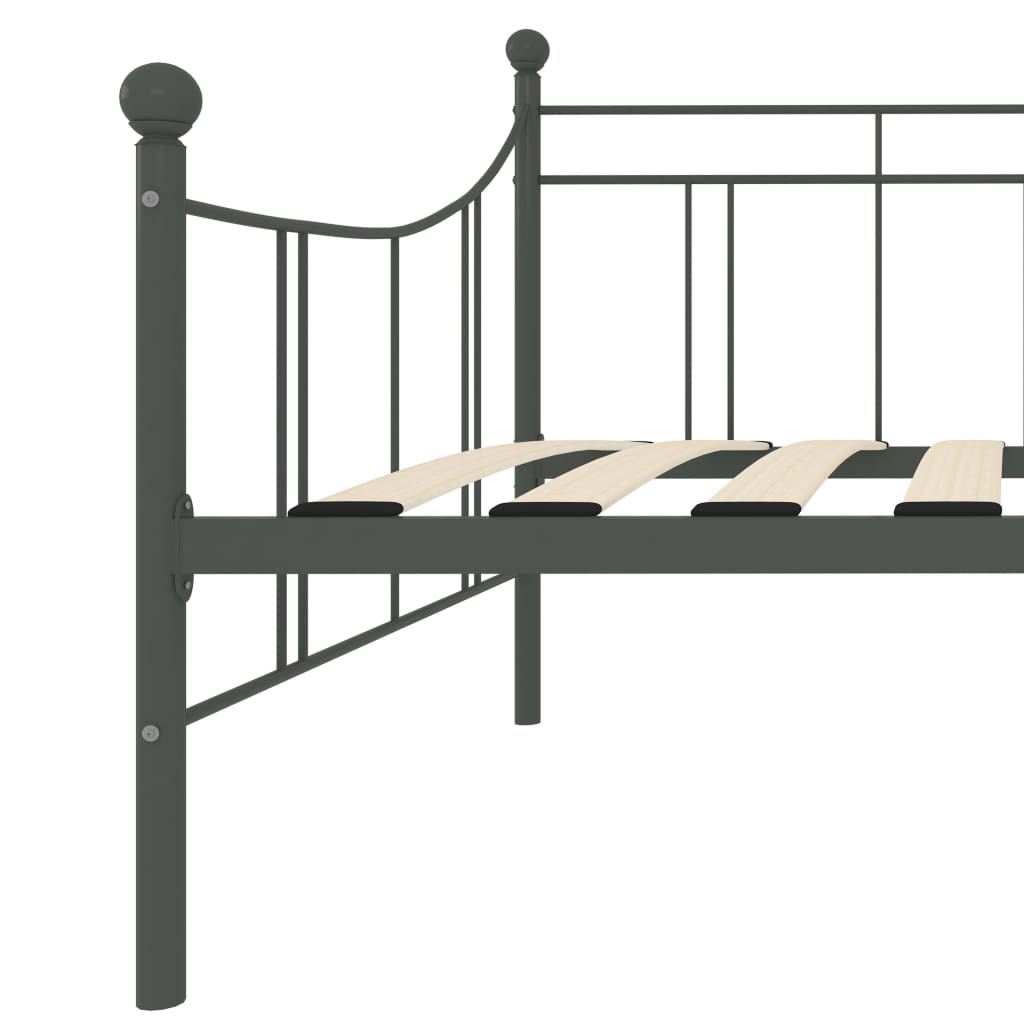 vidaXL Cadre de lit de repos Gris Métal 90 x 200 cm