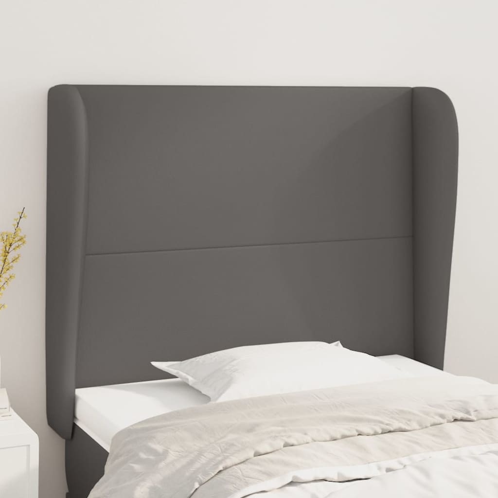 vidaXL Tête de lit avec oreilles Gris 103x23x118/128 cm Similicuir