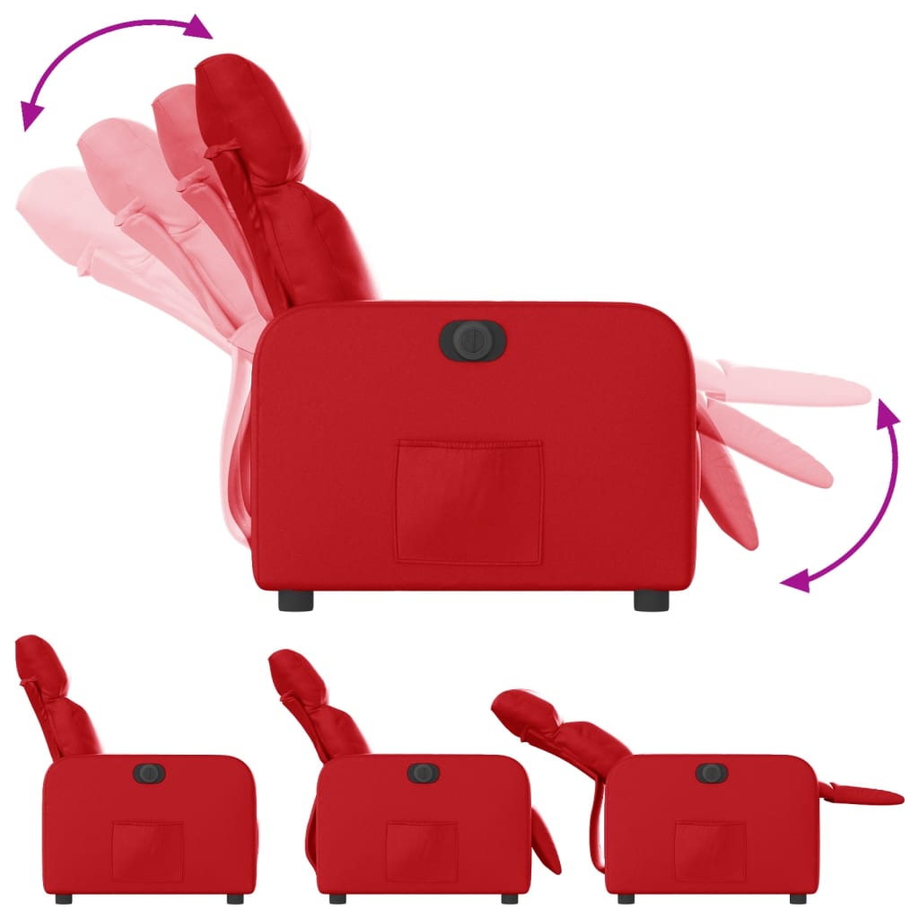 vidaXL Fauteuil inclinable électrique Rouge Similicuir