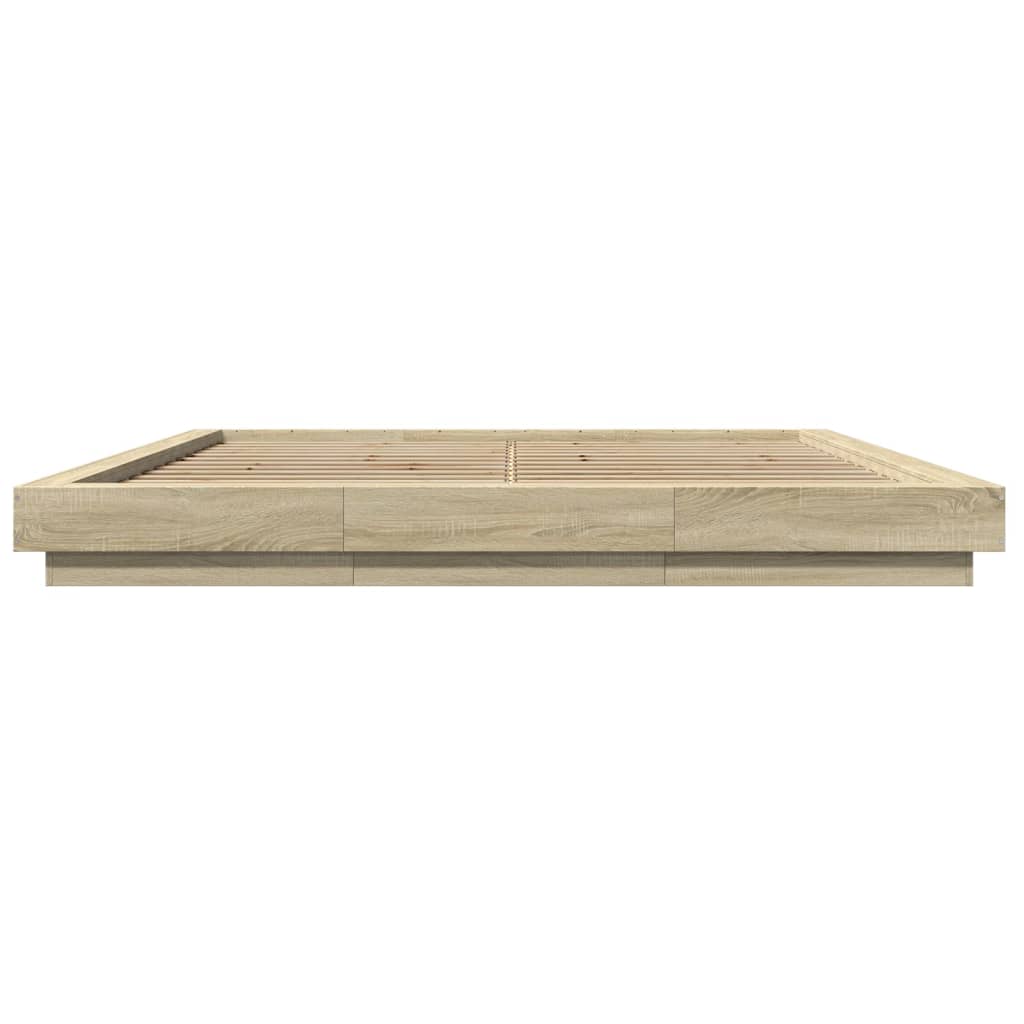 vidaXL Cadre de lit chêne sonoma 200x200 cm bois d'ingénierie