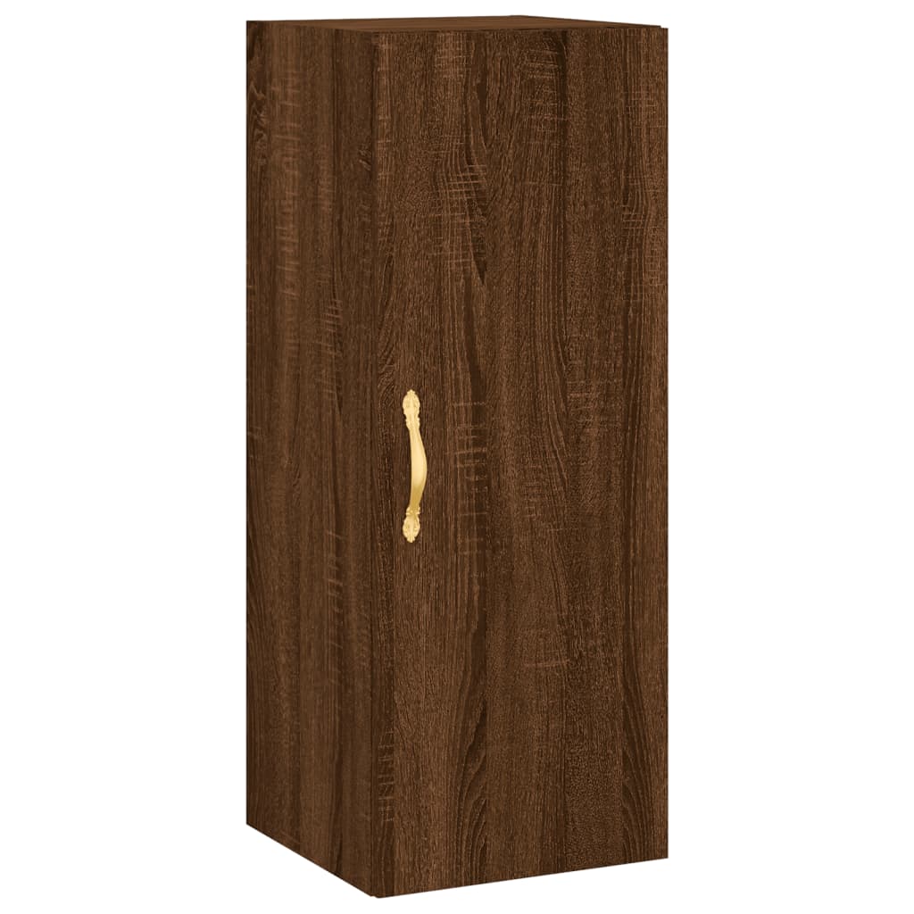 vidaXL Buffet haut Chêne marron 34,5x34x180 cm Bois d'ingénierie