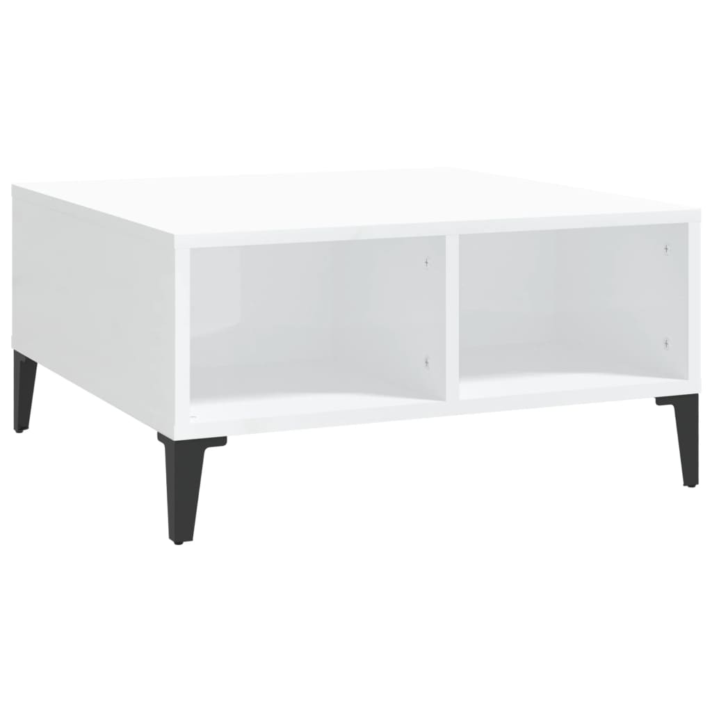vidaXL Table basse blanc brillant 60x60x30 cm bois d'ingénierie