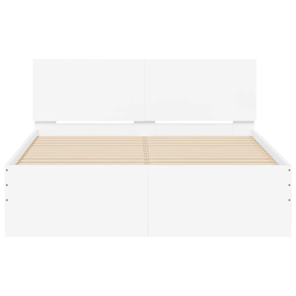 vidaXL Cadre de lit avec tête de lit blanc 120x190 cm