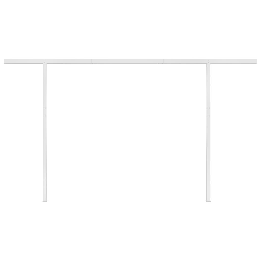 vidaXL Auvent manuel rétractable avec poteaux 4x3,5 m Jaune et blanc
