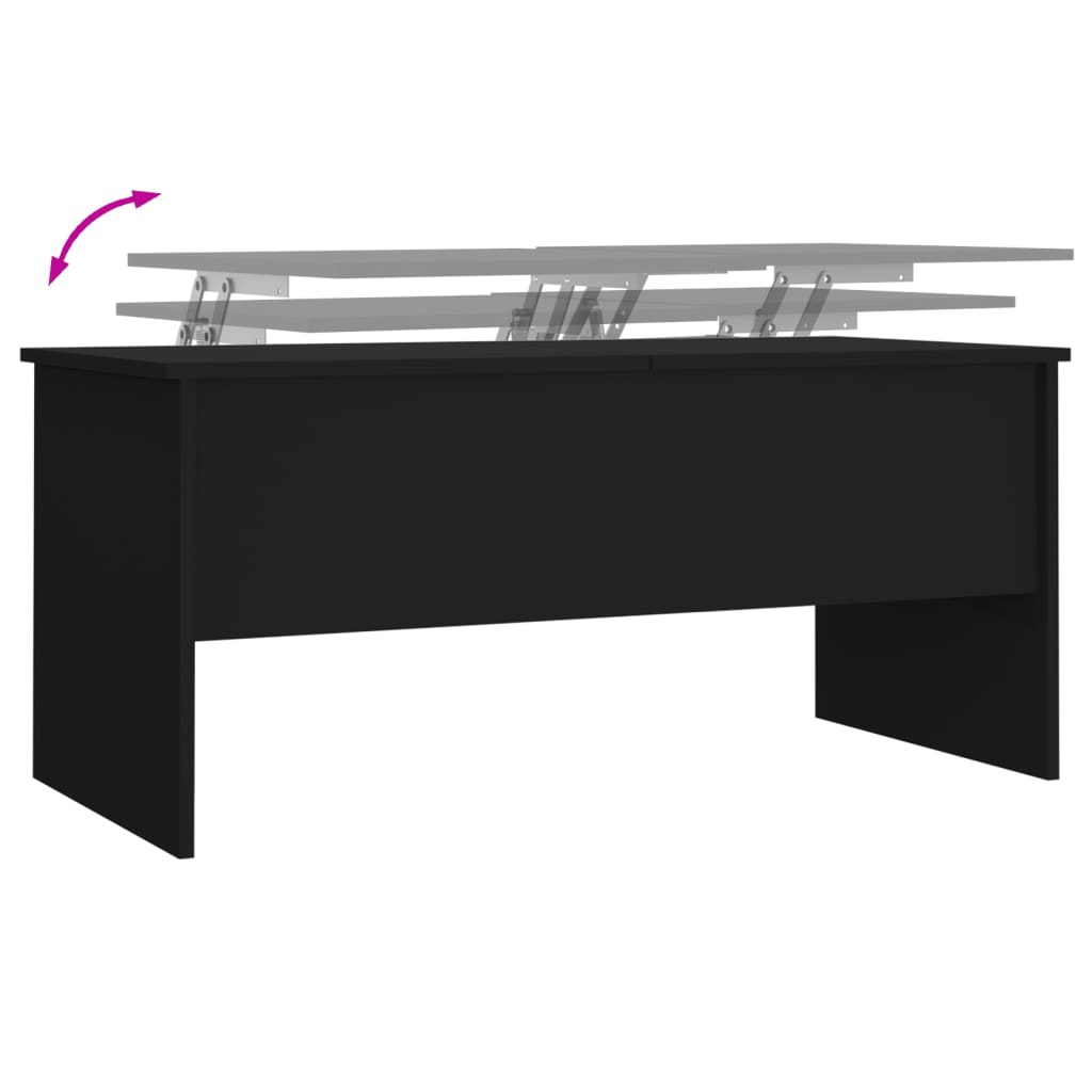 vidaXL Table basse Noir 102x50,5x46,5 cm Bois d'ingénierie