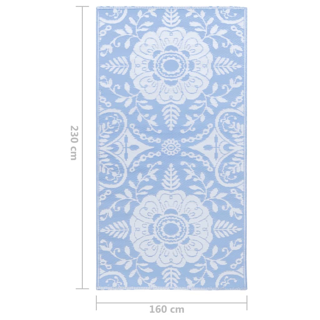 vidaXL Tapis d'extérieur Bleu azuré 160x230 cm PP