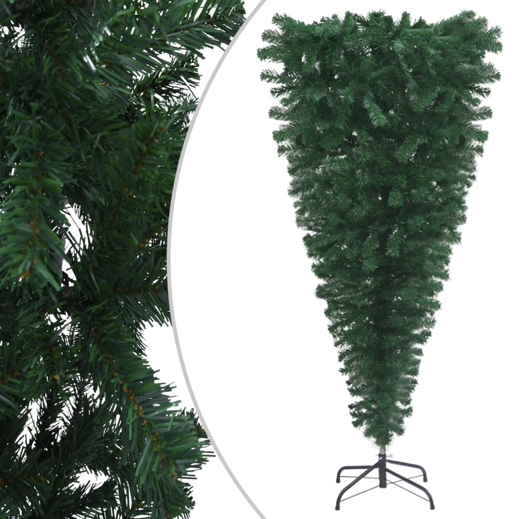 vidaXL Arbre de Noël artificiel renversé pré-éclairé vert 240 cm